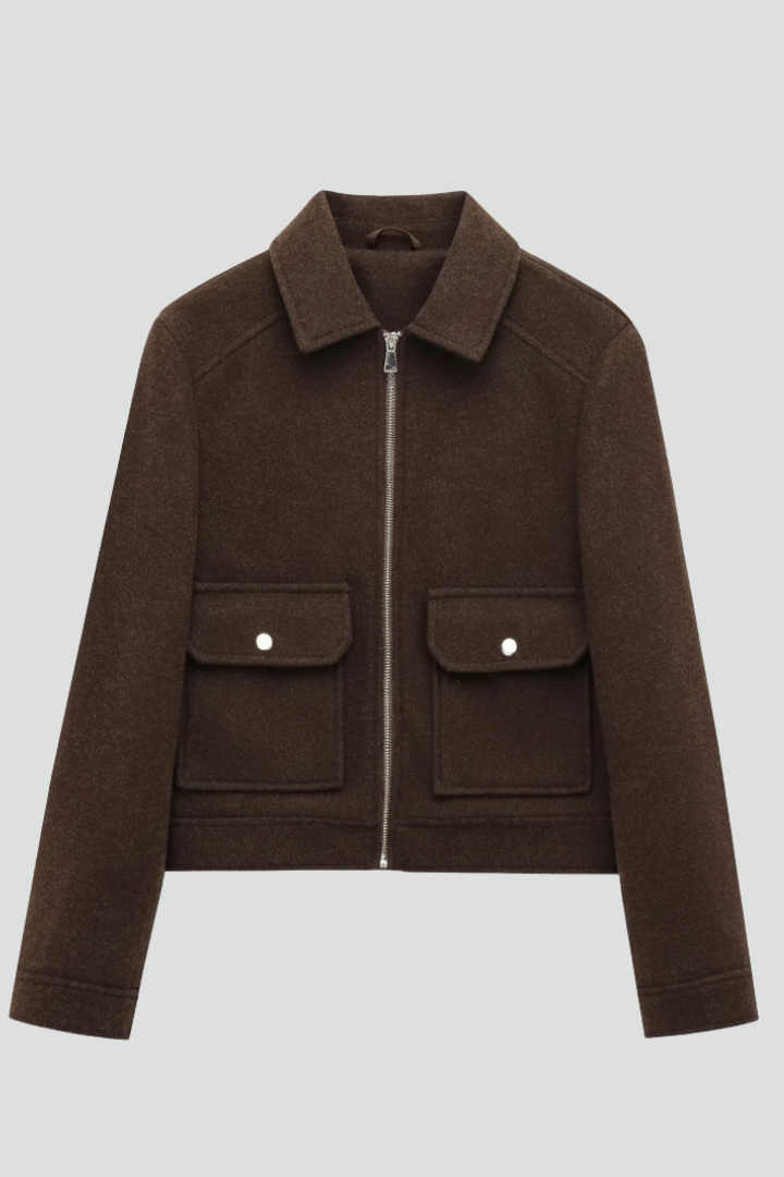 Byrhtsige | Women's Bomber Jacket | Lapel Collar & Zip
