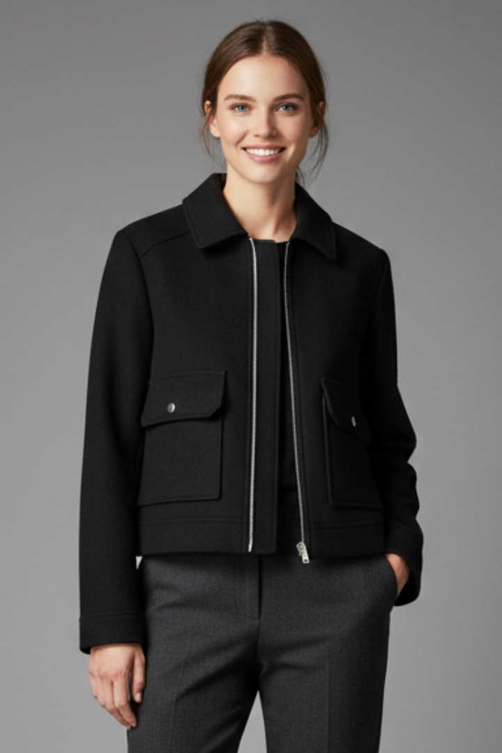 Byrhtsige | Women's Bomber Jacket | Lapel Collar & Zip