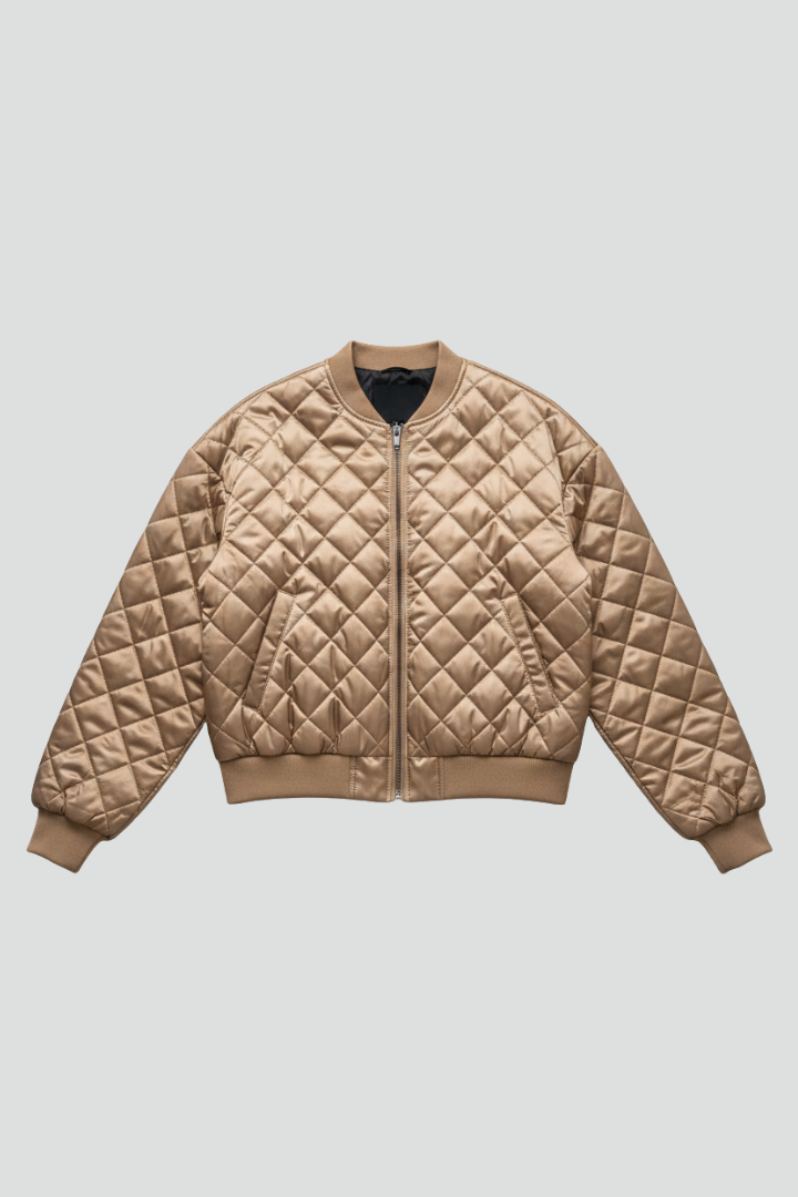 Valborg | Women's Quilted Bomber Jacket | Elasticated Cuffs