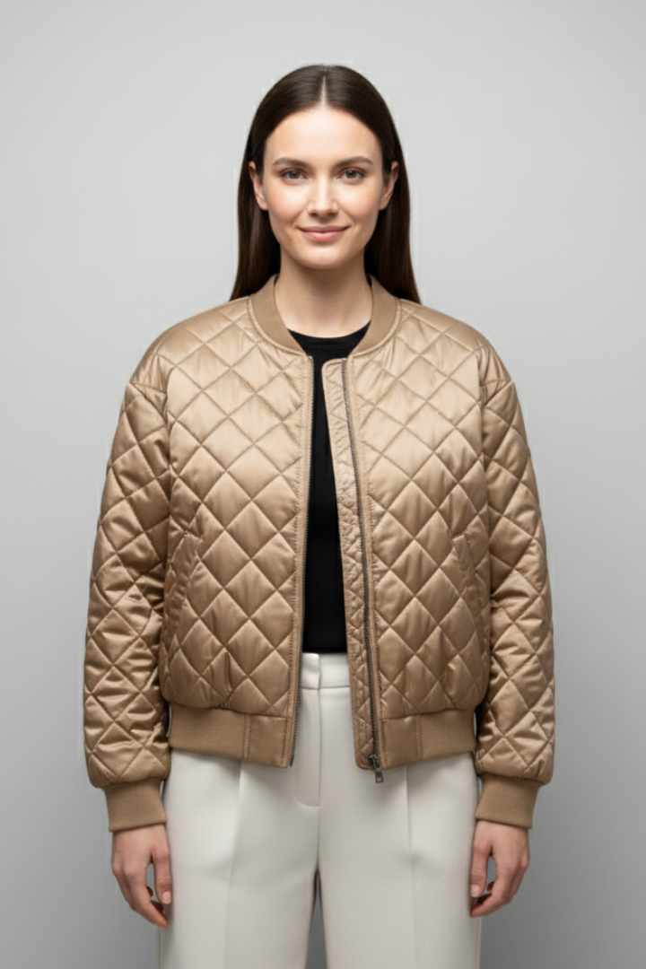 Valborg | Women's Quilted Bomber Jacket | Elasticated Cuffs