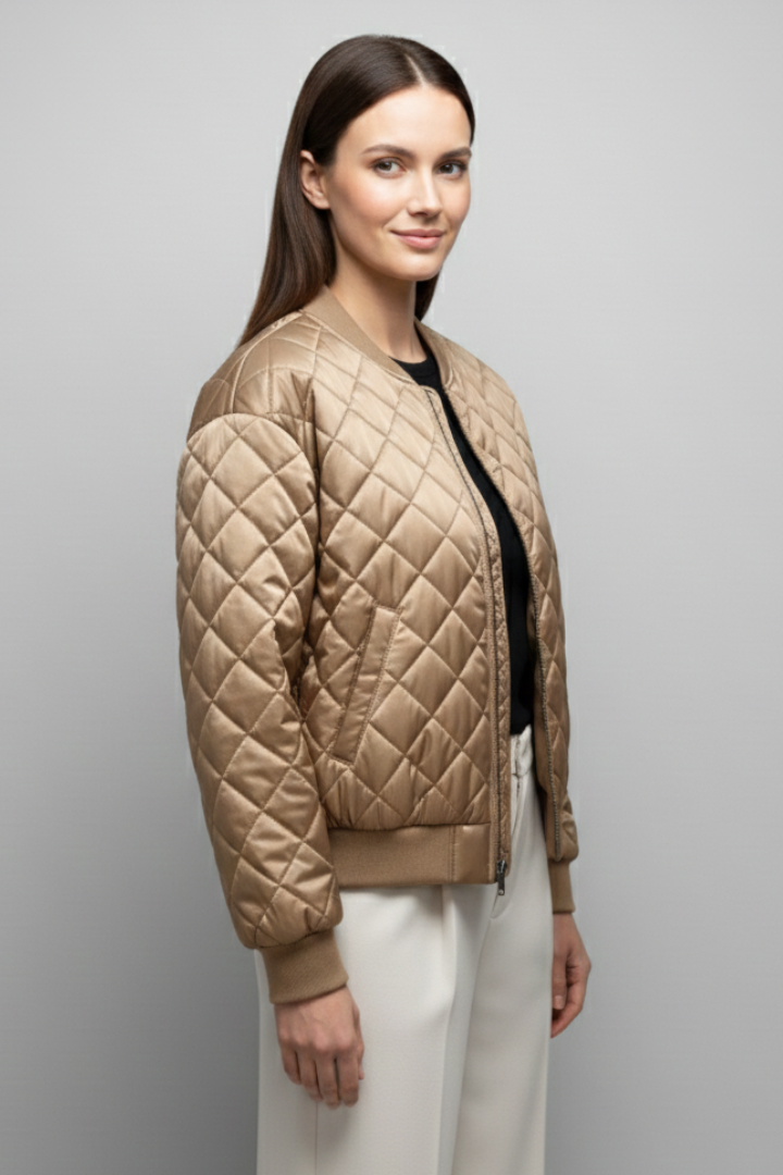 Valborg | Women's Quilted Bomber Jacket | Elasticated Cuffs