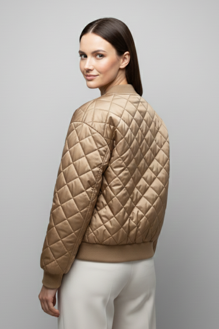 Valborg | Women's Quilted Bomber Jacket | Elasticated Cuffs