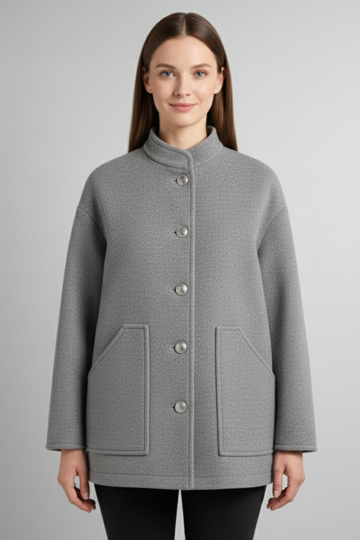 Ethelfleda | Women's Bomber Jacket | Snap Closure Ribbed