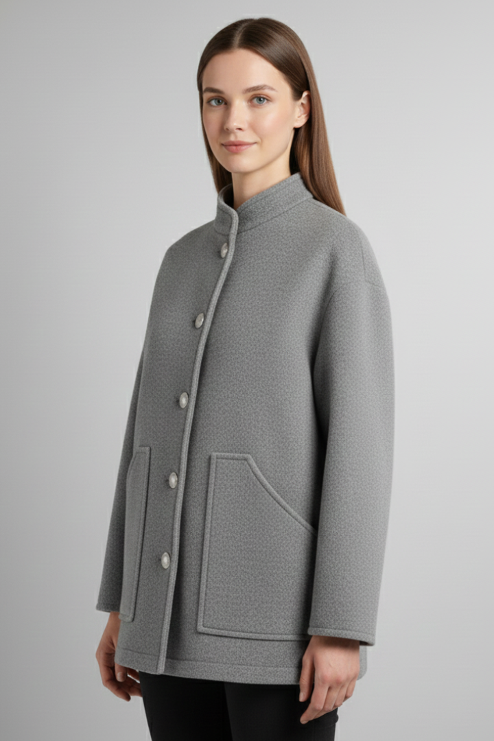 Ethelfleda | Women's Bomber Jacket | Snap Closure Ribbed