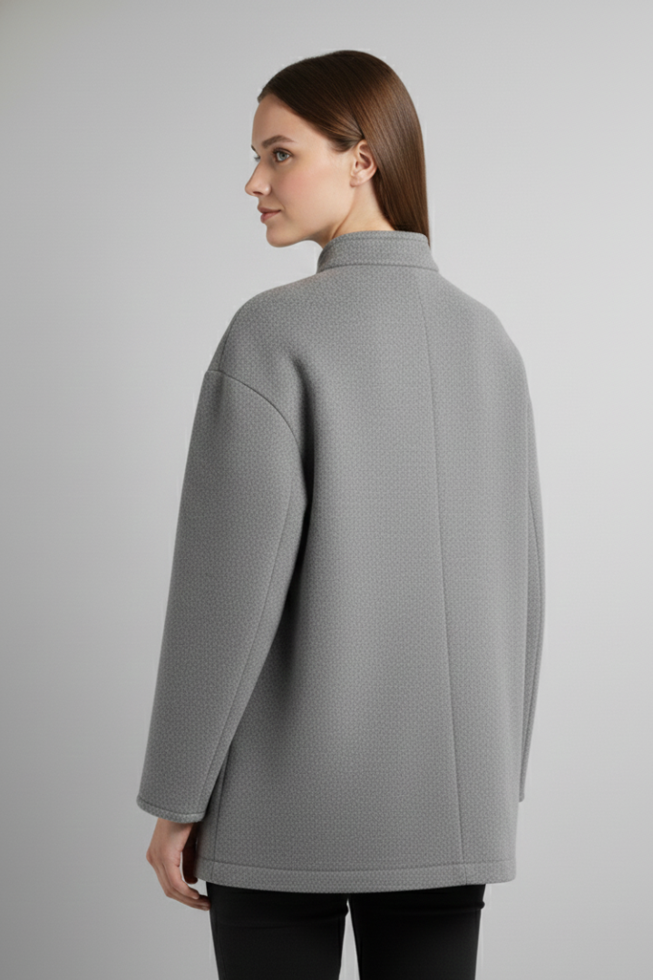 Ethelfleda | Women's Bomber Jacket | Snap Closure Ribbed