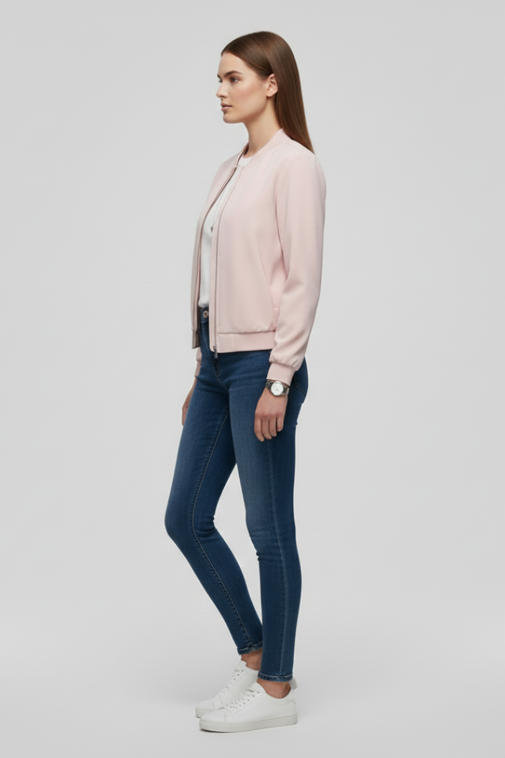 Aisling | Women's Bomber Jacket | Zipped Straight Hem