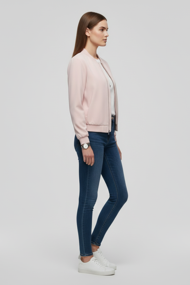 Aisling | Women's Bomber Jacket | Zipped Straight Hem