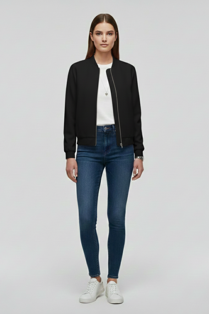 Aisling | Women's Bomber Jacket | Zipped Straight Hem