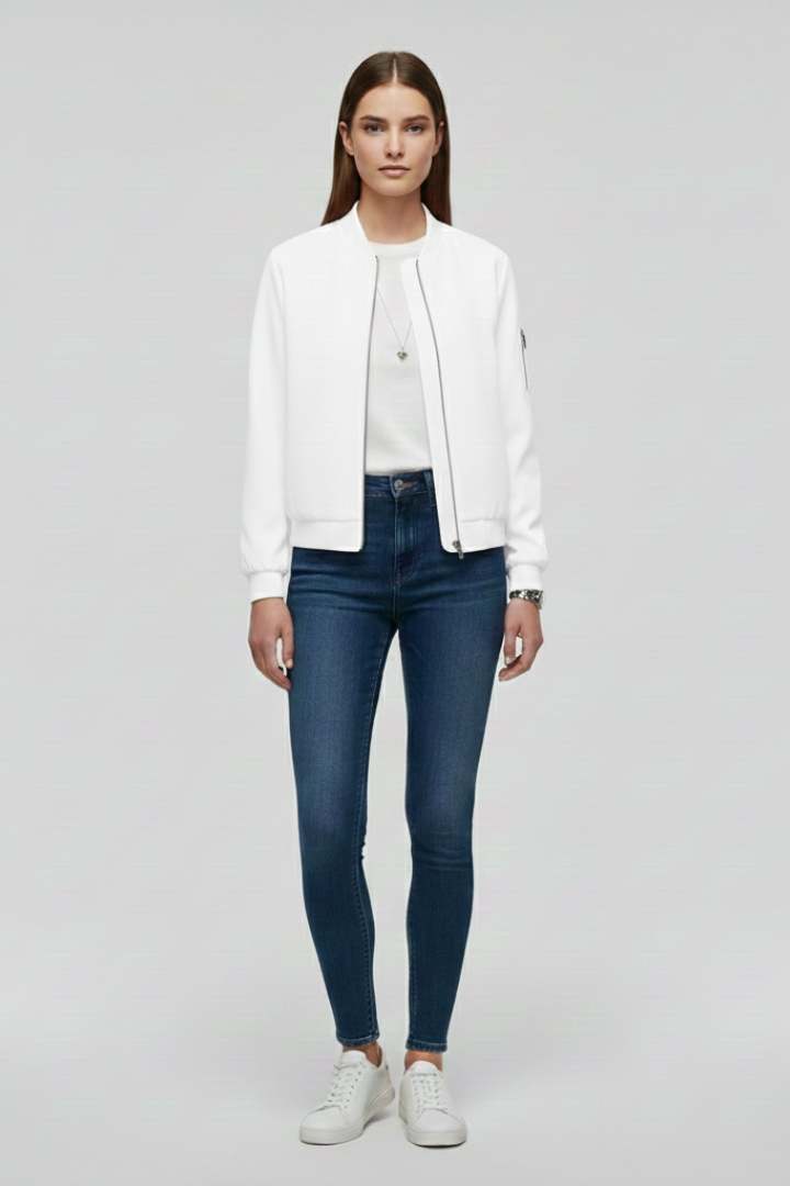 Aisling | Women's Bomber Jacket | Zipped Straight Hem