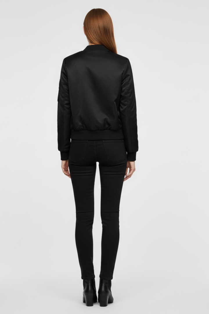 Eabha | Women's Bomber Jacket | Zip & Ribbed Details