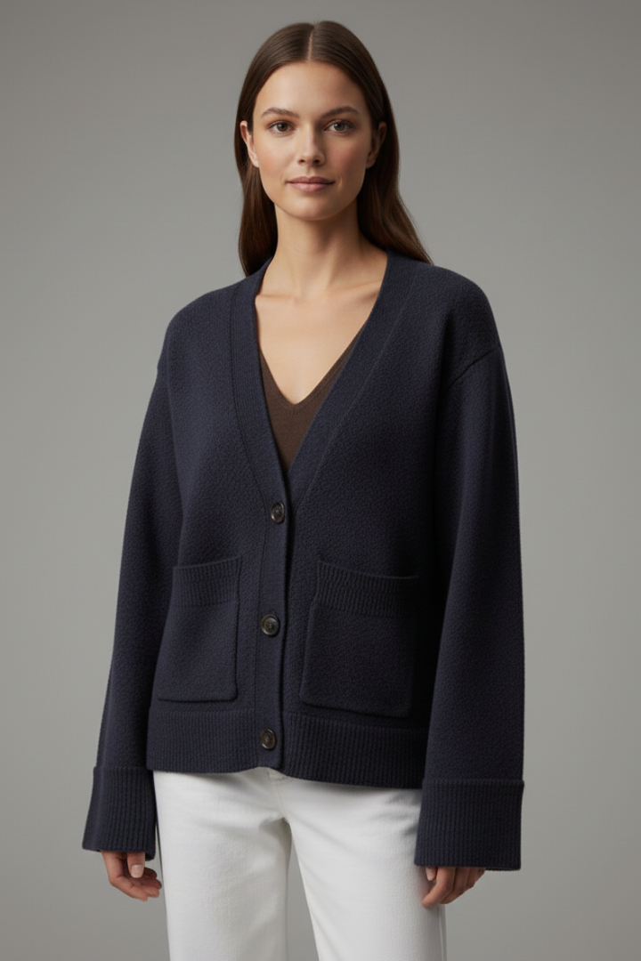 Anika | Women's Cardigan | V-Neckline Patch Pockets