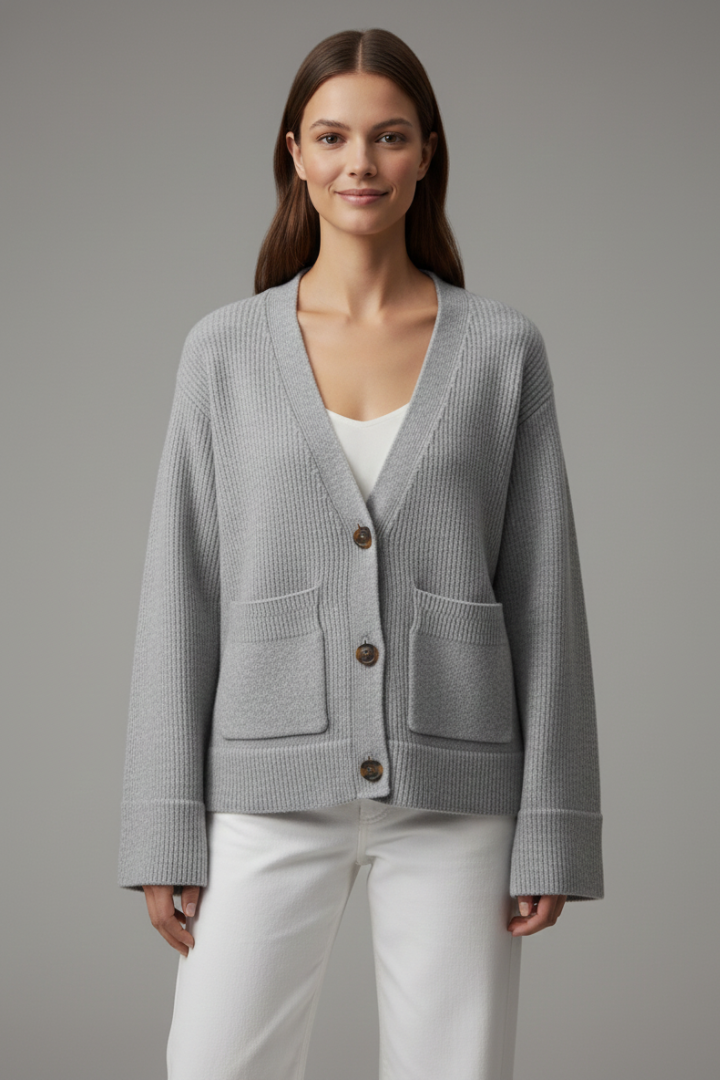 Anika | Women's Cardigan | V-Neckline Patch Pockets