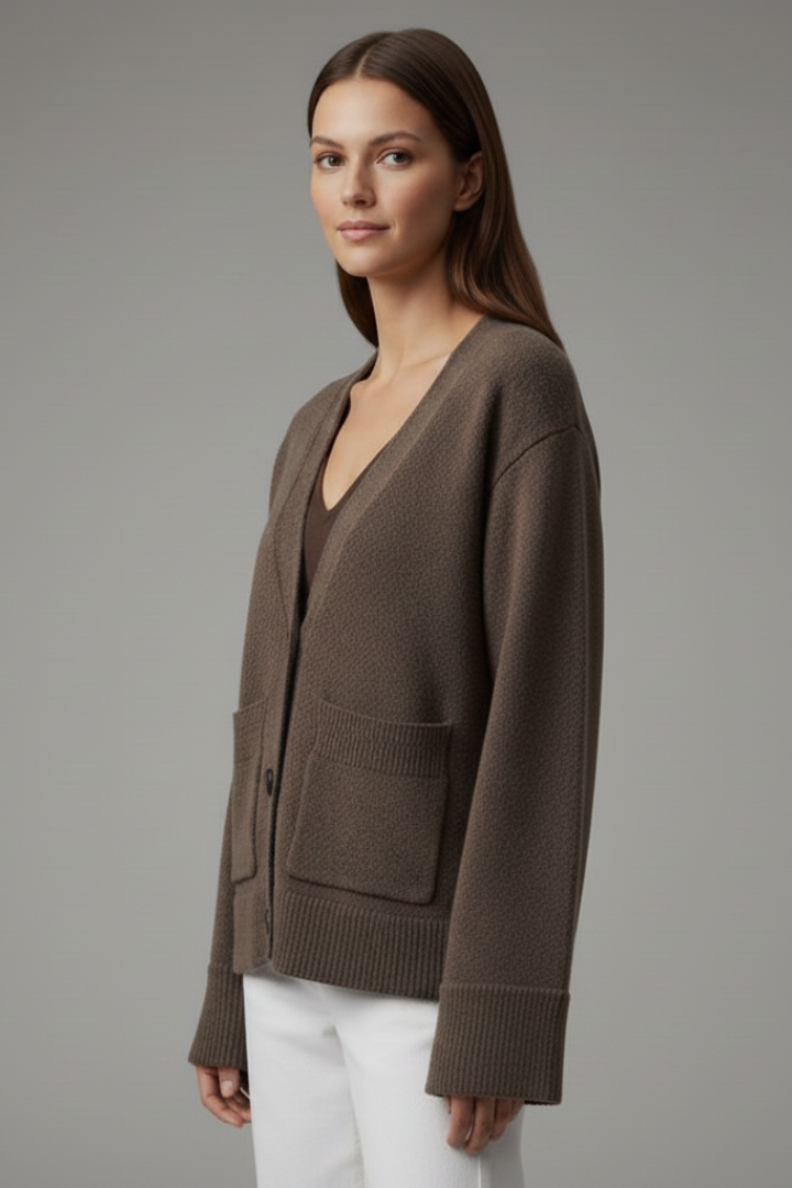 Anika | Women's Cardigan | V-Neckline Patch Pockets