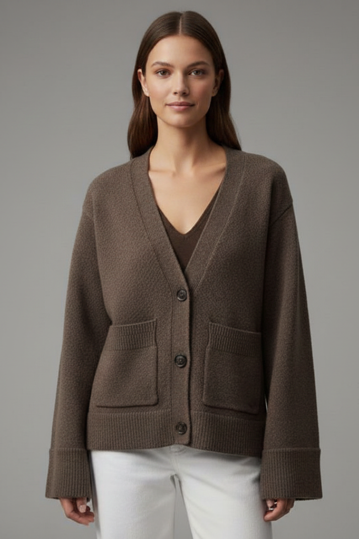 Anika | Women's Cardigan | V-Neckline Patch Pockets