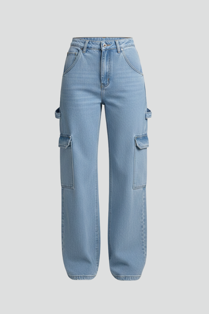 Assa | Women's Jeans | Cargo Front Closure Flap Pockets