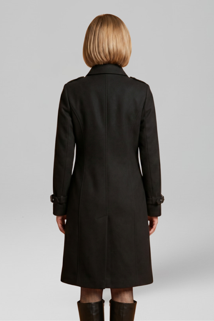 Helena | Women's Coat | Double-Breasted Button Long Sleeves