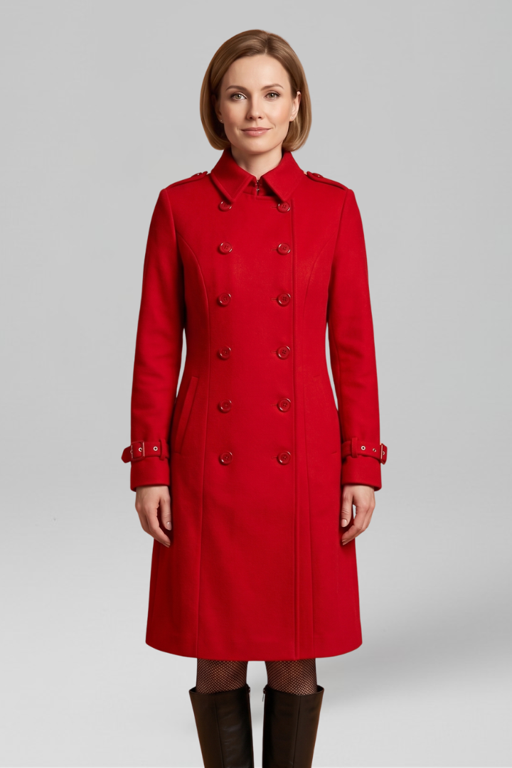 Helena | Women's Coat | Double-Breasted Button Long Sleeves