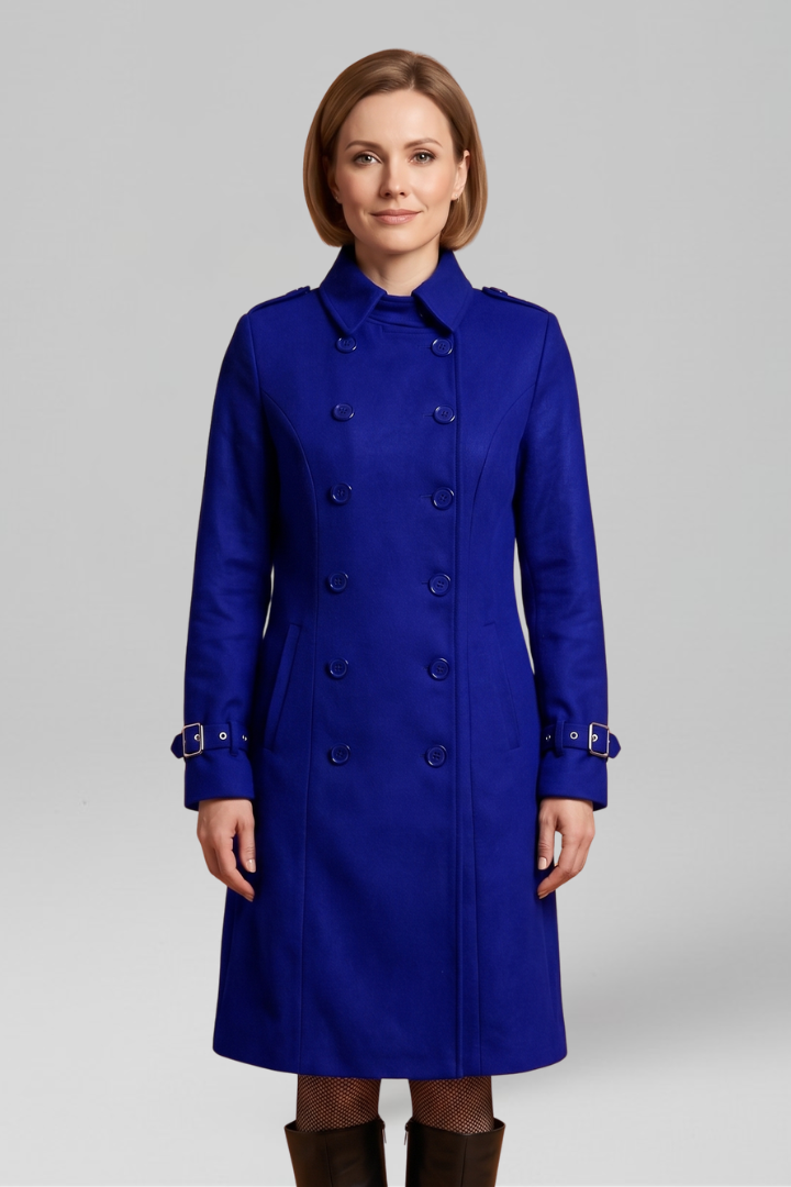 Helena | Women's Coat | Double-Breasted Button Long Sleeves