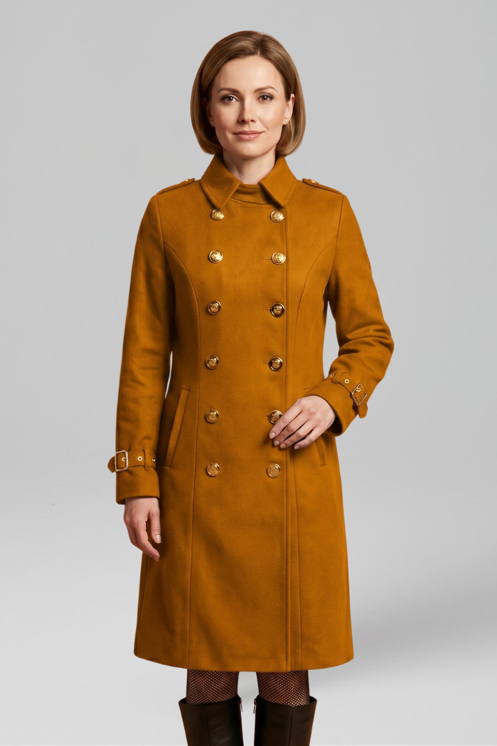 Helena | Women's Coat | Double-Breasted Button Long Sleeves