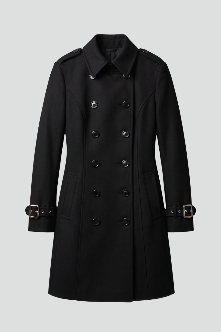 Helena | Women's Coat | Double-Breasted Button Long Sleeves