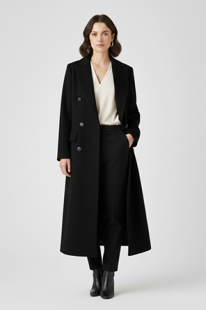 Lucia | Women's Coat | Lapel Collar Button Fastening