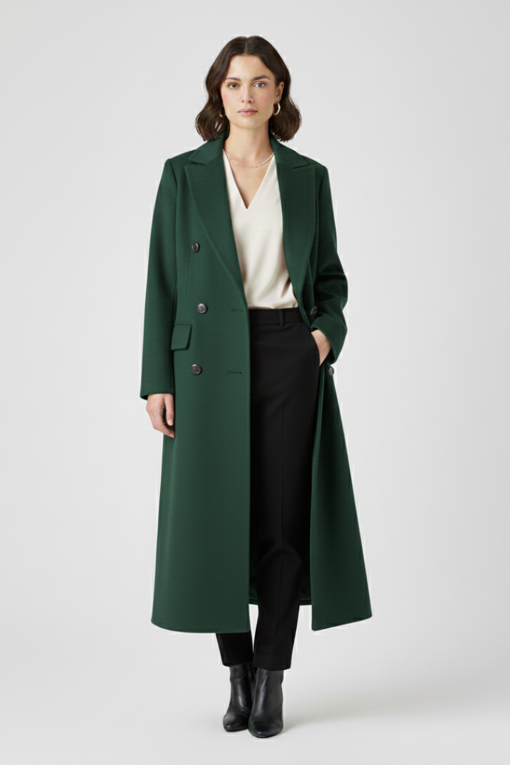 Lucia | Women's Coat | Lapel Collar Button Fastening