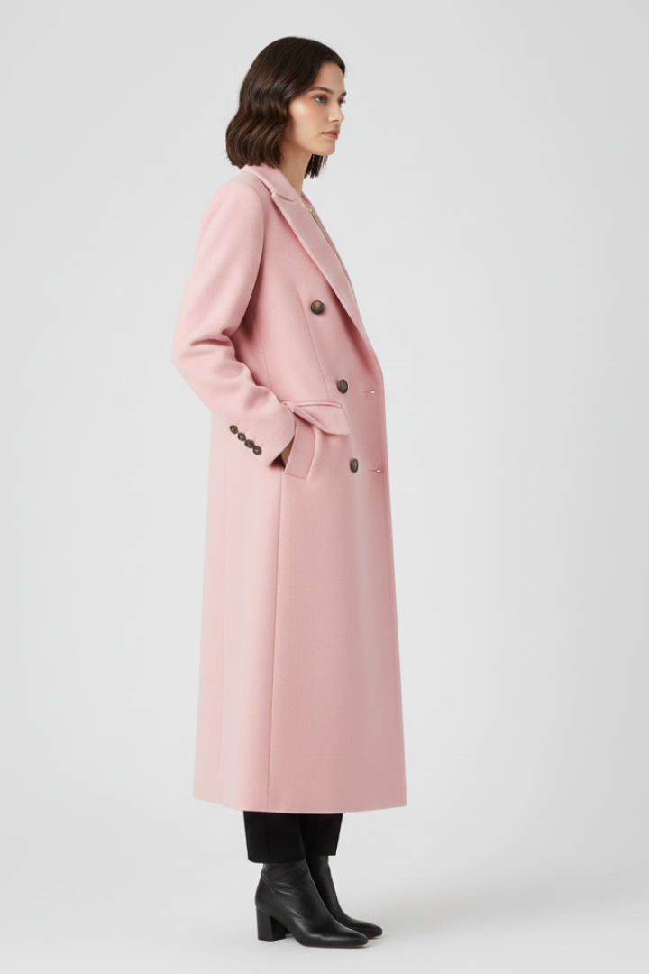 Lucia | Women's Coat | Lapel Collar Button Fastening