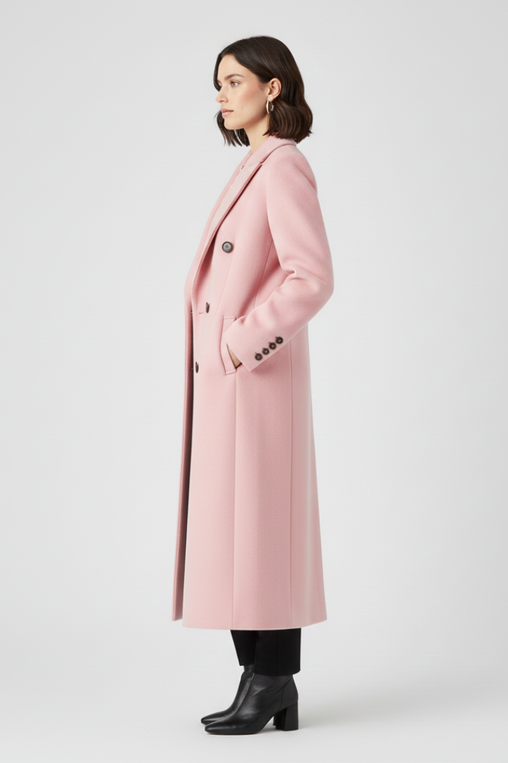 Lucia | Women's Coat | Lapel Collar Button Fastening