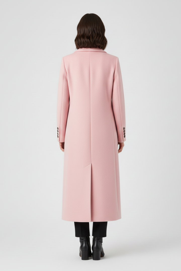 Lucia | Women's Coat | Lapel Collar Button Fastening
