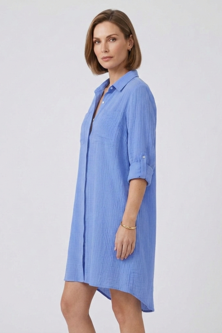 Yvette | Women's Top | Cover Up Button Fastening Long Sleeves