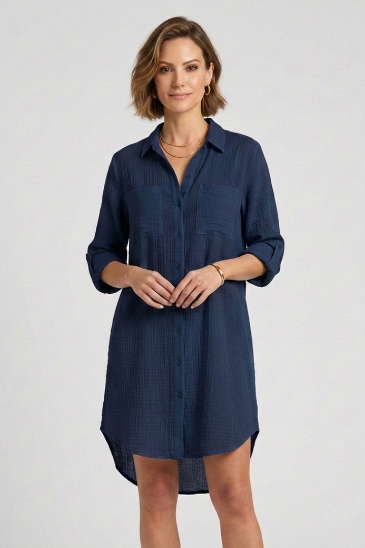 Yvette | Women's Top | Cover Up Button Fastening Long Sleeves