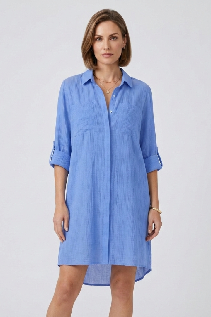 Yvette | Women's Top | Cover Up Button Fastening Long Sleeves