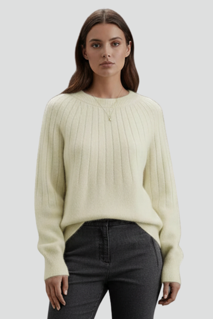 Vida | Women's Jumper | Crew Neck Ribbed Surface Long Sleeves