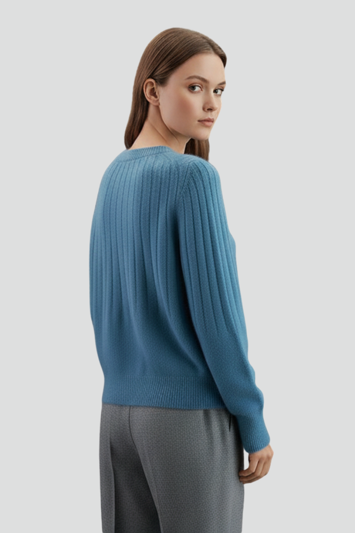 Vida | Women's Jumper | Crew Neck Ribbed Surface Long Sleeves