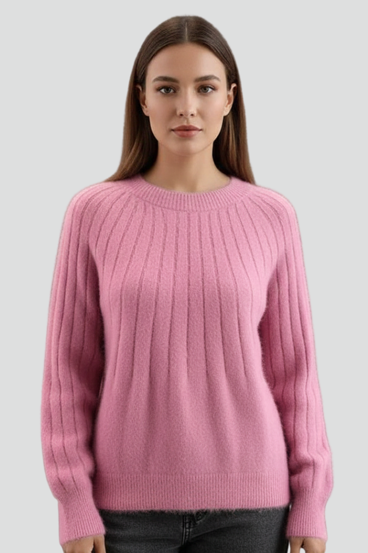 Vida | Women's Jumper | Crew Neck Ribbed Surface Long Sleeves