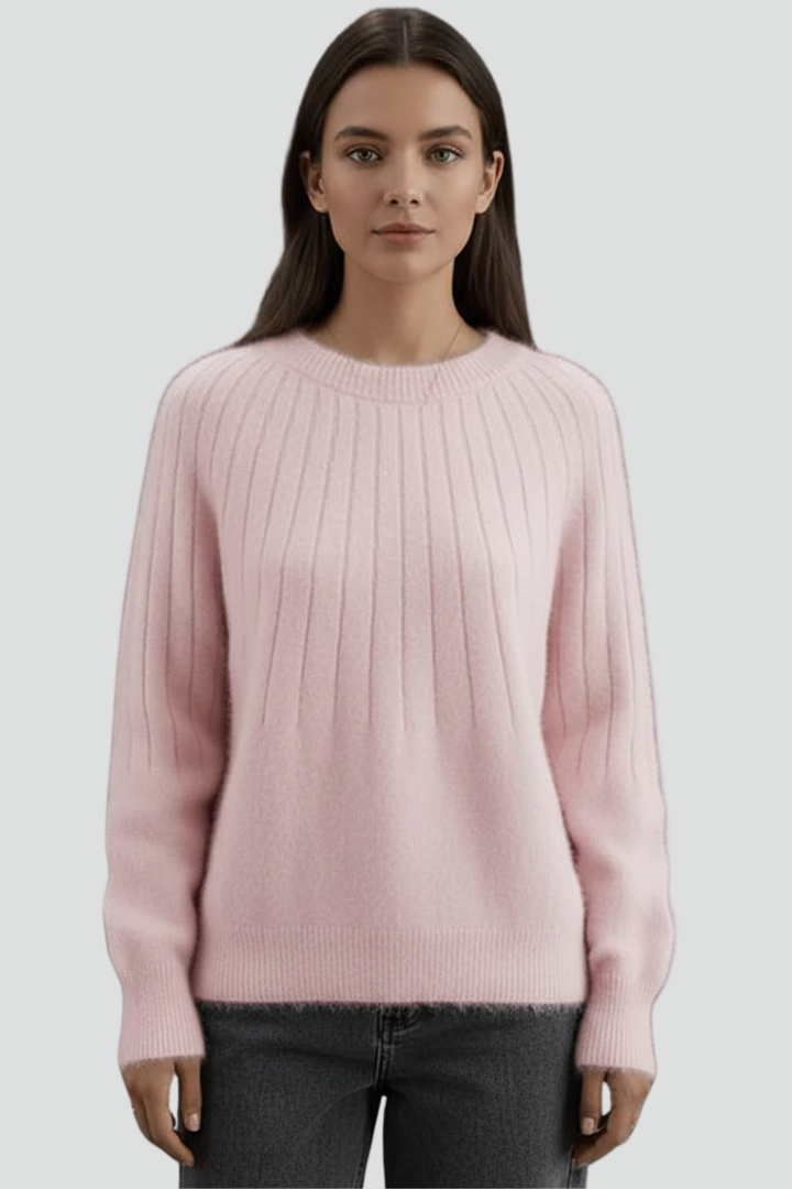 Vida | Women's Jumper | Crew Neck Ribbed Surface Long Sleeves