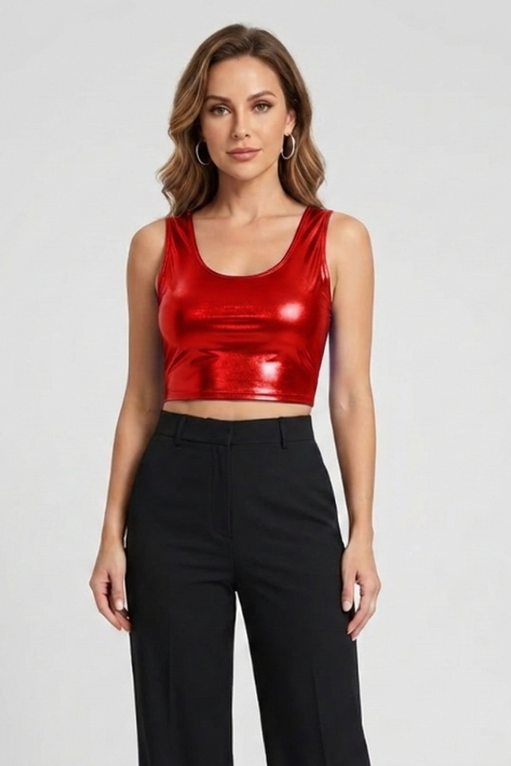 Xenon | Women's Crop Top | Round Neck Sleeveless Cut