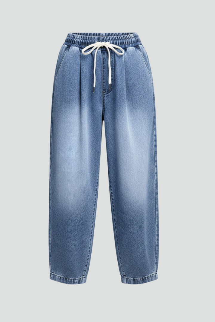 Bela | Women's Trousers | Cropped Drawstring Waist Pleats