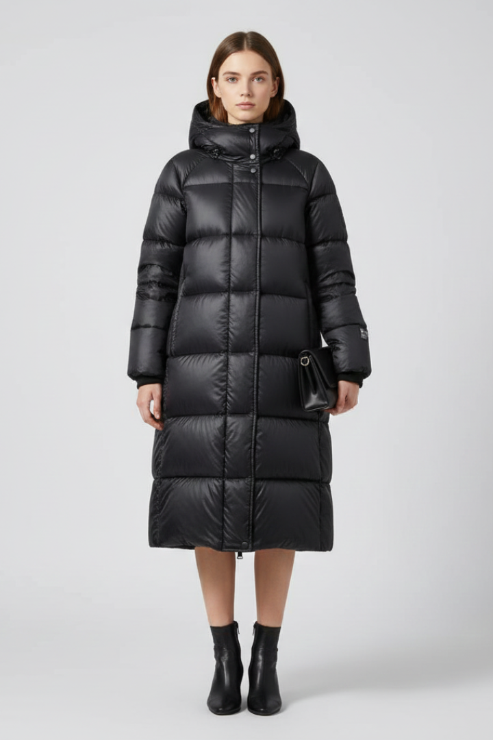 Brynhildr | Women's Hooded Down Coat | Quilted Surface