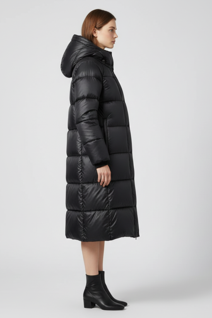 Brynhildr | Women's Hooded Down Coat | Quilted Surface