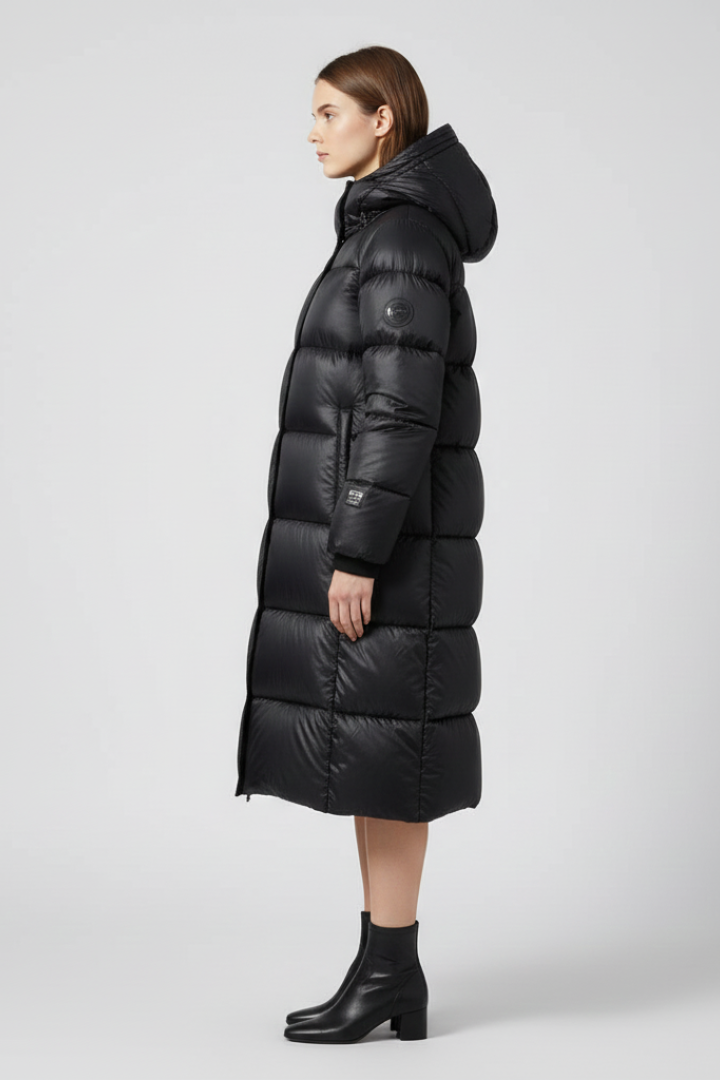 Brynhildr | Women's Hooded Down Coat | Quilted Surface