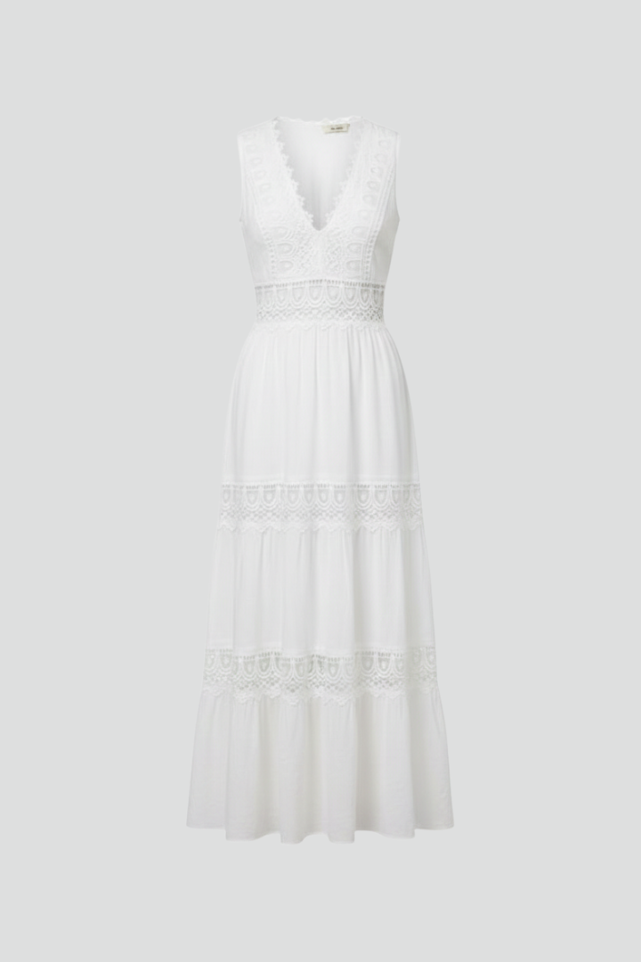 Ella | Women's Dress | Lace Appliques Tiered Skirt