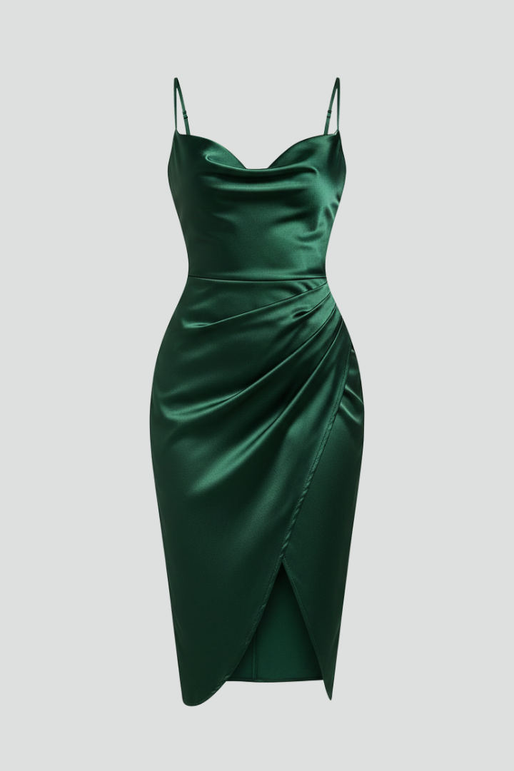 Aigeira | Women's Dress | Slim Straps Draped Skirt