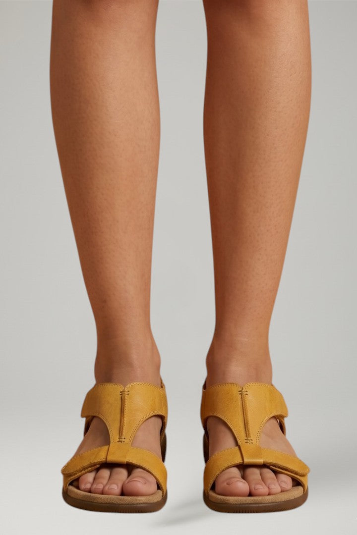 Opal | Women's Flat Sandals | Cushioned Footbed T-Strap