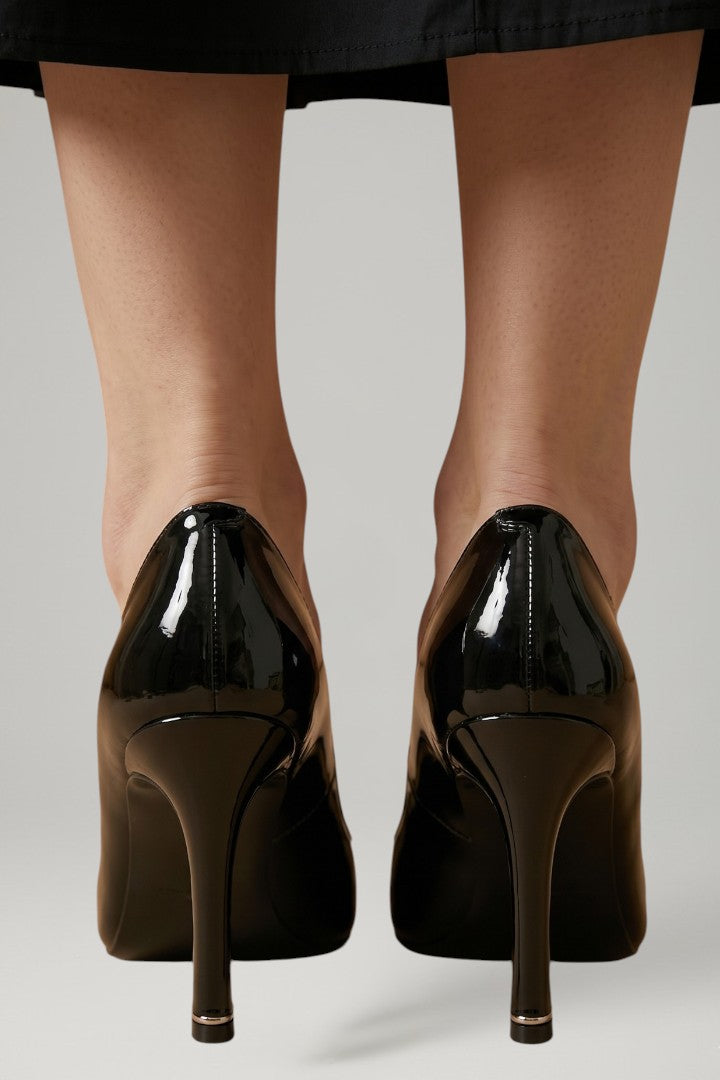 Oona | Women's Heeled Sandals | Square Toe Metallic Accent
