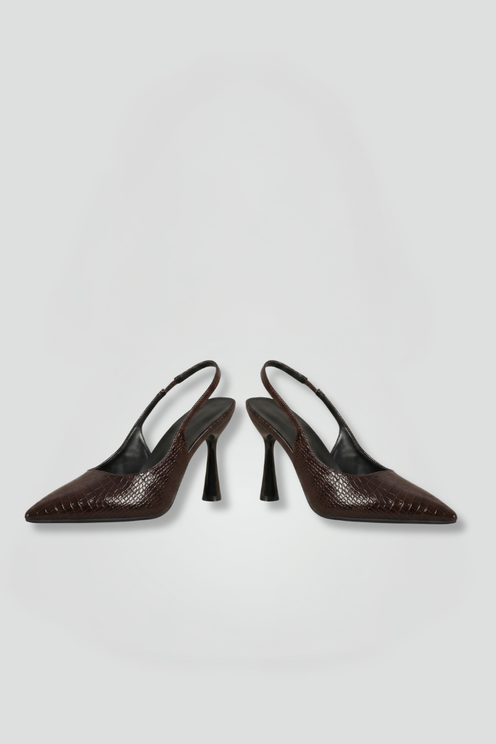 Sterope | Women's High Heel Leather Sandals | Pointed Toe Slip-On