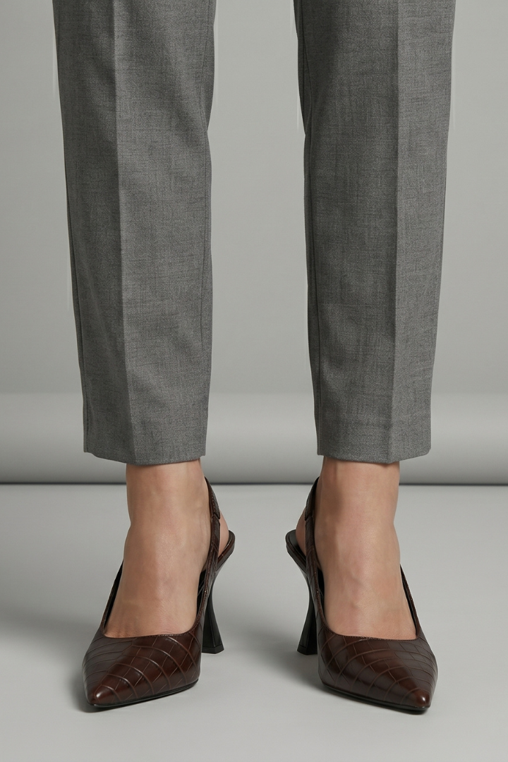 Sterope | Women's High Heel Leather Sandals | Pointed Toe Slip-On