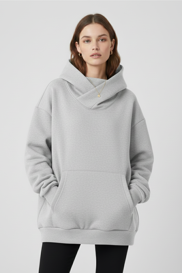 Eva | Women's Oversized Hoodie with High Neck and Wide Hood