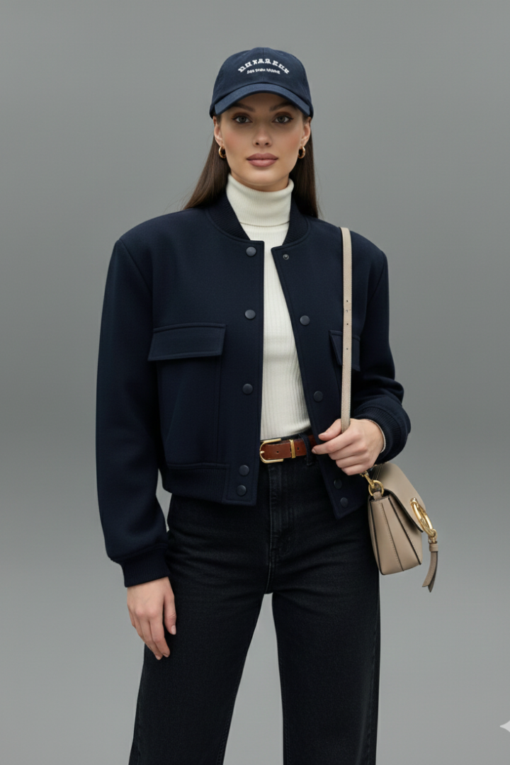 Ethelswith | Women's Jacket | Button Closure Elasticated Hem