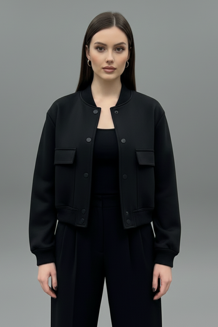 Ethelswith | Women's Jacket | Button Closure Elasticated Hem